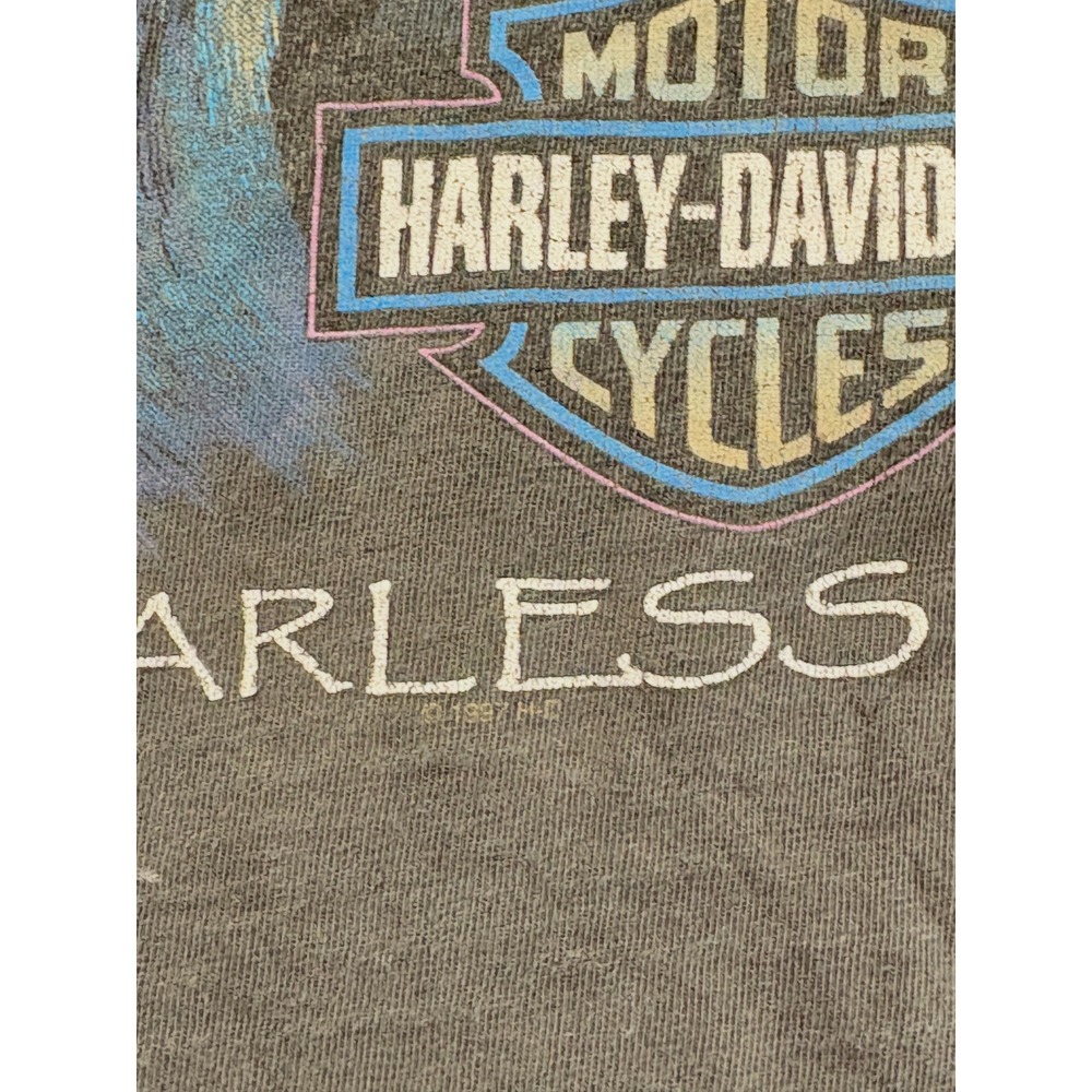 Vintage '97 Harley Davidson Cycles Eagle Proud Fearless T-Shirt Men's Size Large - Picture 3 of 5